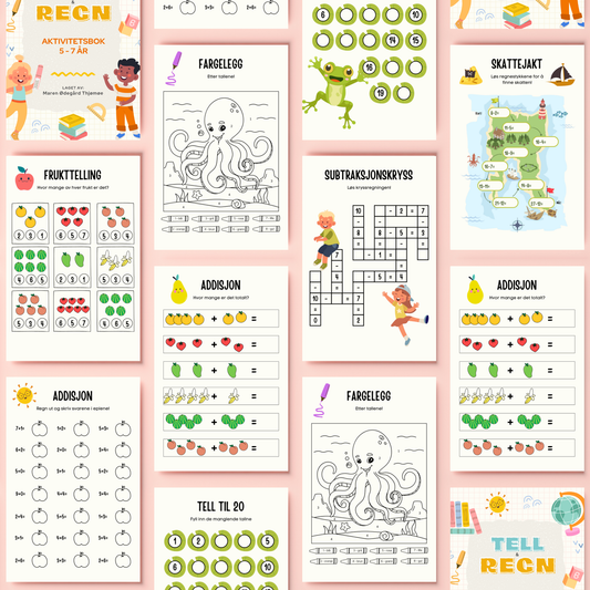 Aktivitetsbok matematikk (5 til 7 år) - digital fil