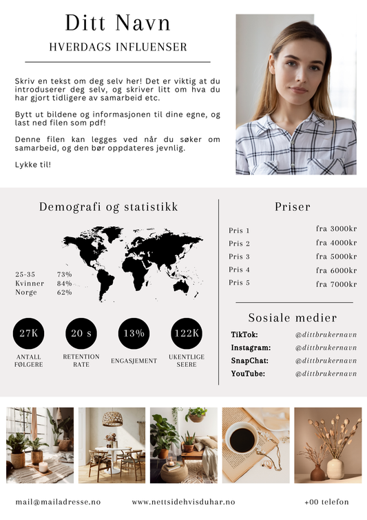 Enkelt media kit - GRATIS