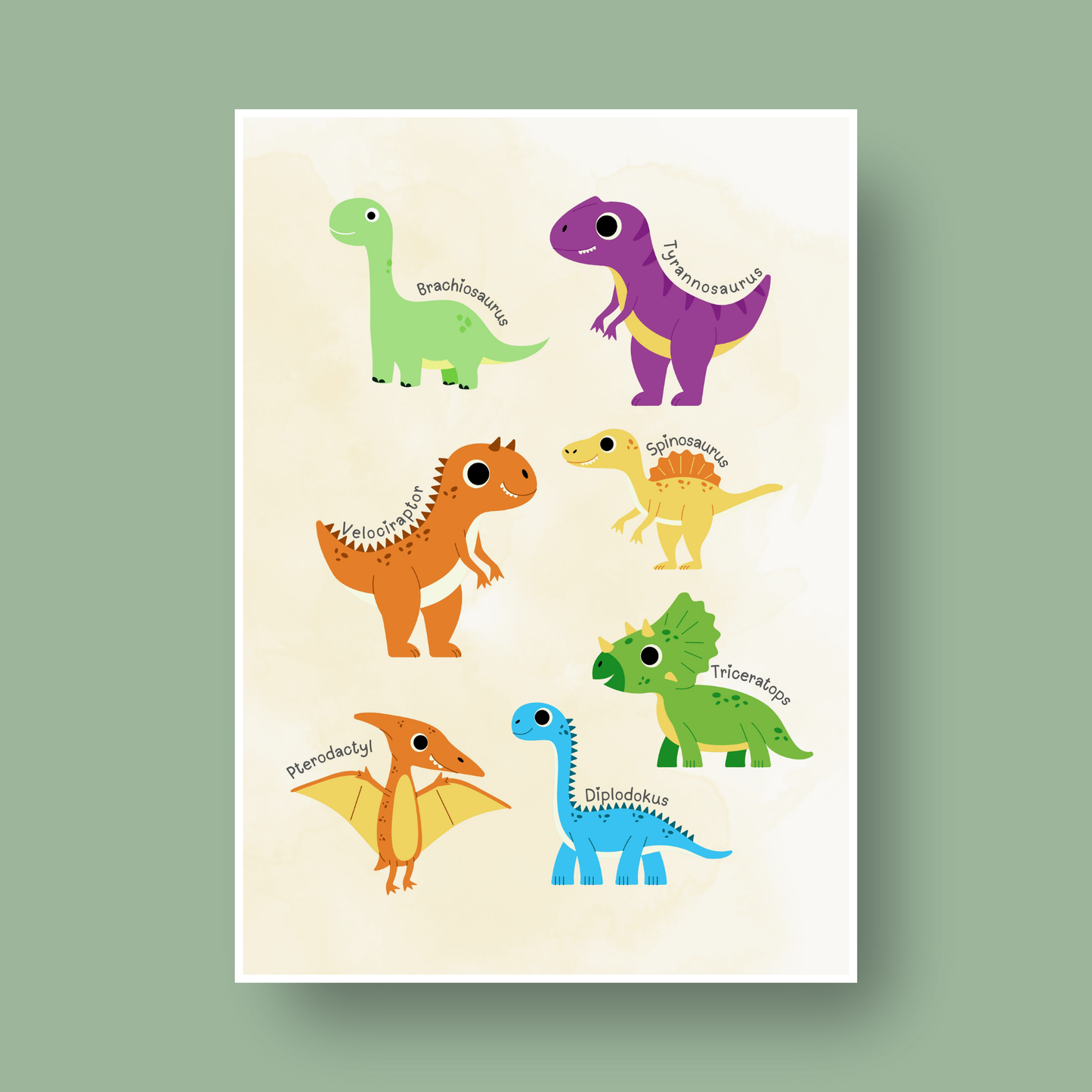 Dinosaurer (med navn) - digital fil